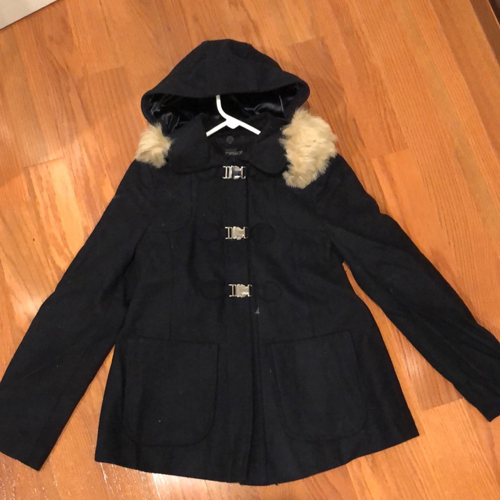 TOPSHOP coat w removable hood